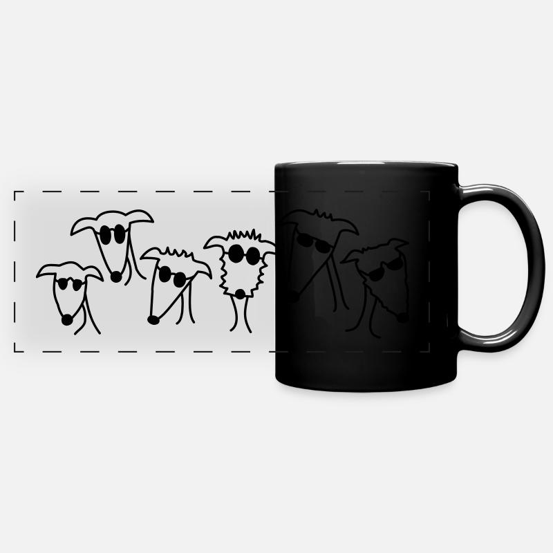 Cool greyhounds - Full Colour Panoramic Mug - black