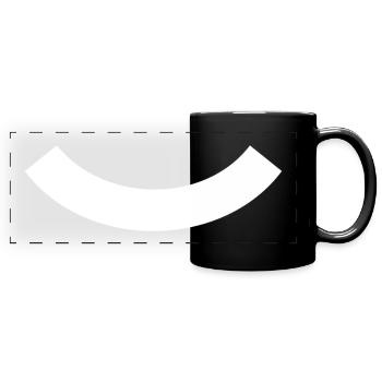 Banner gebogen unten Weiß - Panorama-Tasse farbig - Schwarz - Vorne