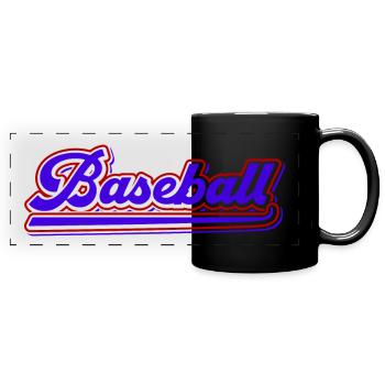 Baseball - Mug panoramique uni - noir - Devant