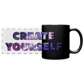 CREATE YOURSELF UNIVERSE - Panorama-Tasse farbig - Schwarz - Vorne