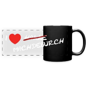 Magdebourg / Halle / Sachsen-Anhalt / cadeaux - Mug panoramique uni - noir - Devant