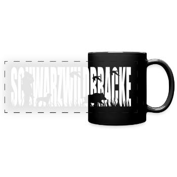 SCHWARZWILDBRACKE Jagdhund Wilsigns Jagd Jäger - Panorama-Tasse farbig - Schwarz - Vorne
