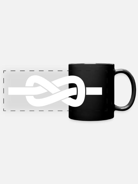 Knoten - Panorama-Tasse farbig - Schwarz