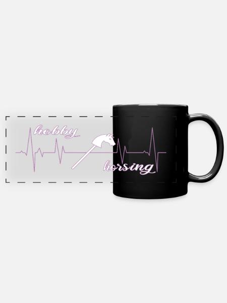 hobby horsing herzschlag steckenpferd - Panorama-Tasse farbig - Schwarz