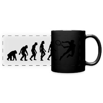 Die Evolution von Tennis - Panorama-Tasse farbig - Schwarz - Vorne