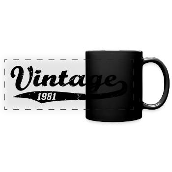 Vintage 1981 - Full Colour Panoramic Mug - black - Front