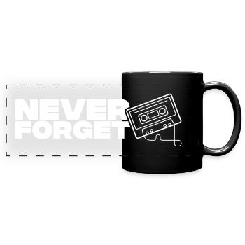 Never Forget cassette - Full Colour Panoramic Mug - black - Front