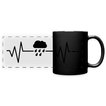 Heartbeat rain cloud rain cloud autumn weather - Full Colour Panoramic Mug - black - Front