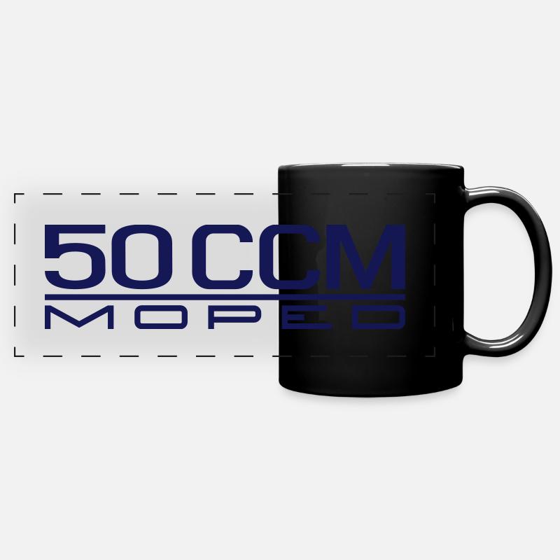 50 ccm Moped Emblem - Full Colour Panoramic Mug - black