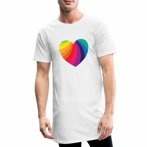 Regenbogen Herz (gedrehte Streifen) - Männer Urban Longshirt