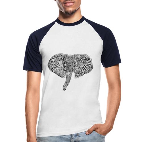 Elefanten Portrait - Männer Baseball-T-Shirt
