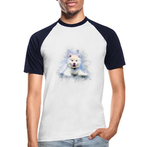 Husky sibérien Blanc chiot mignon -by- Wyll-Fryd - T-shirt baseball manches courtes Homme