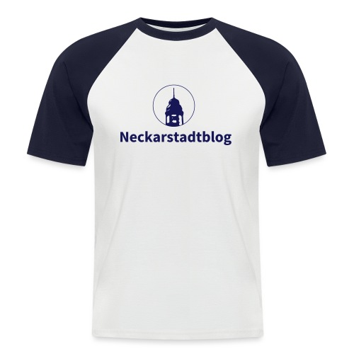 Neckarstadtblog – Logo und Schriftzug - Männer Baseball-T-Shirt