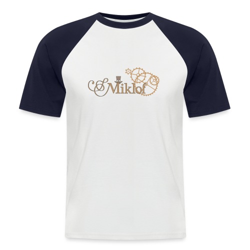 miklof logo gold outlined 3000px - Men's Baseball T-Shirt