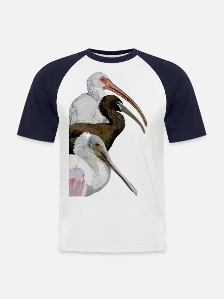 Ibis and spatula - Men's Baseball T-Shirt - white/navy