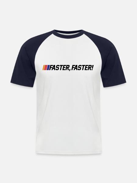 FASTER - Men's Baseball T-Shirt - white/navy