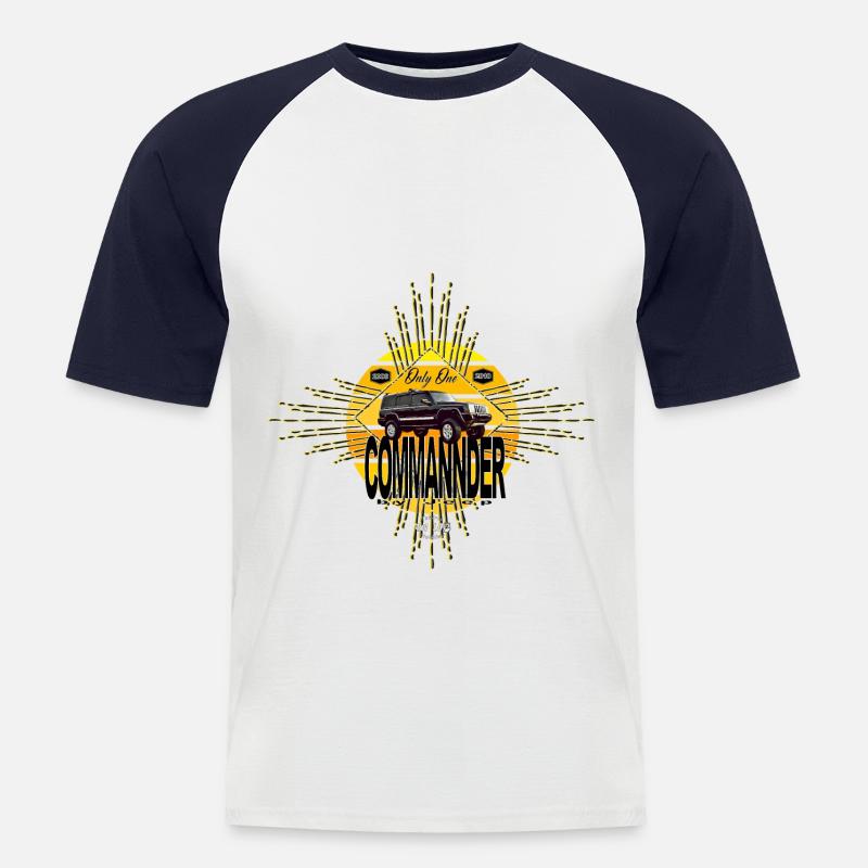 Kommandant nur einer - Männer Baseball-T-Shirt - Weiß/Navy