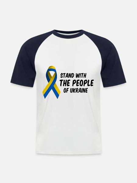 Ukraine freedom slogan - Men's Baseball T-Shirt - white/navy