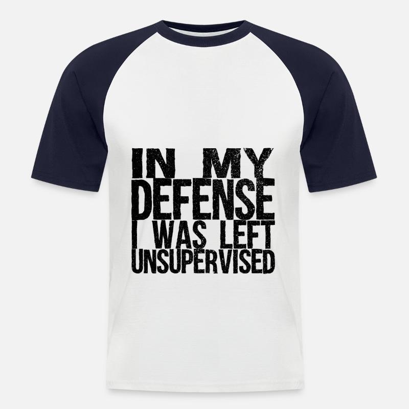 I was unsupervised gift idea - Men's Baseball T-Shirt - white/navy