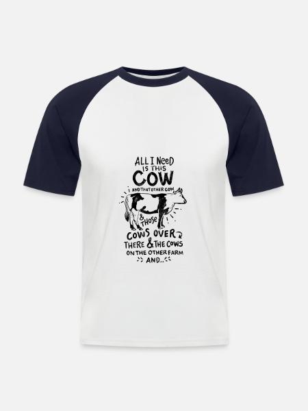cow - Men's Baseball T-Shirt - white/navy