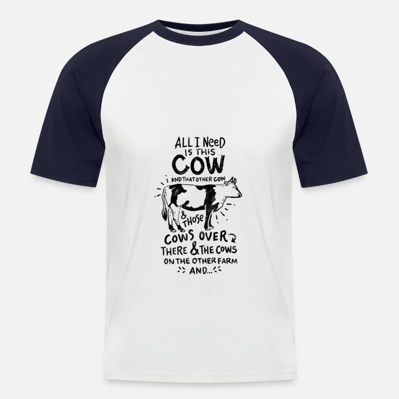 cow - Men's Baseball T-Shirt - white/navy