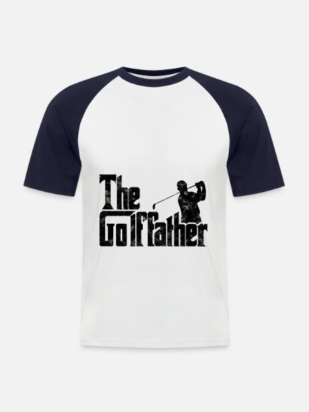 Golffather - Männer Baseball-T-Shirt - Weiß/Navy