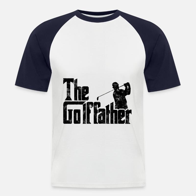 Golffather - Männer Baseball-T-Shirt - Weiß/Navy