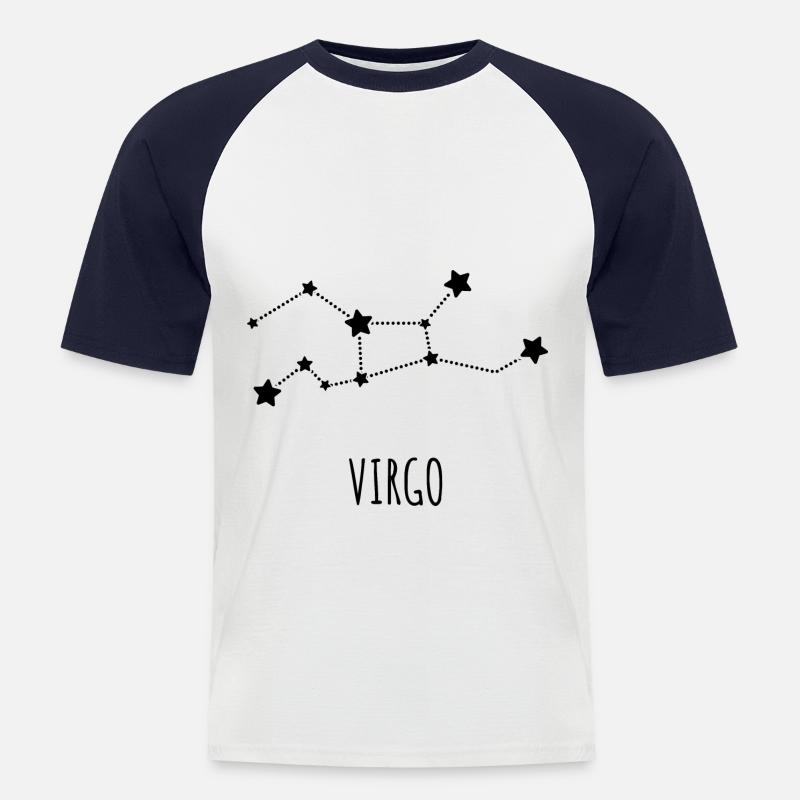Sternzeichen Jungfrau - Männer Baseball-T-Shirt - Weiß/Navy