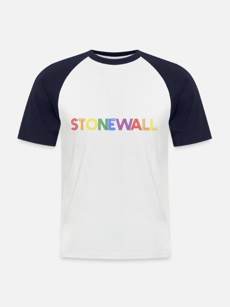 Rainbow Stonewall - Men's Baseball T-Shirt - white/navy
