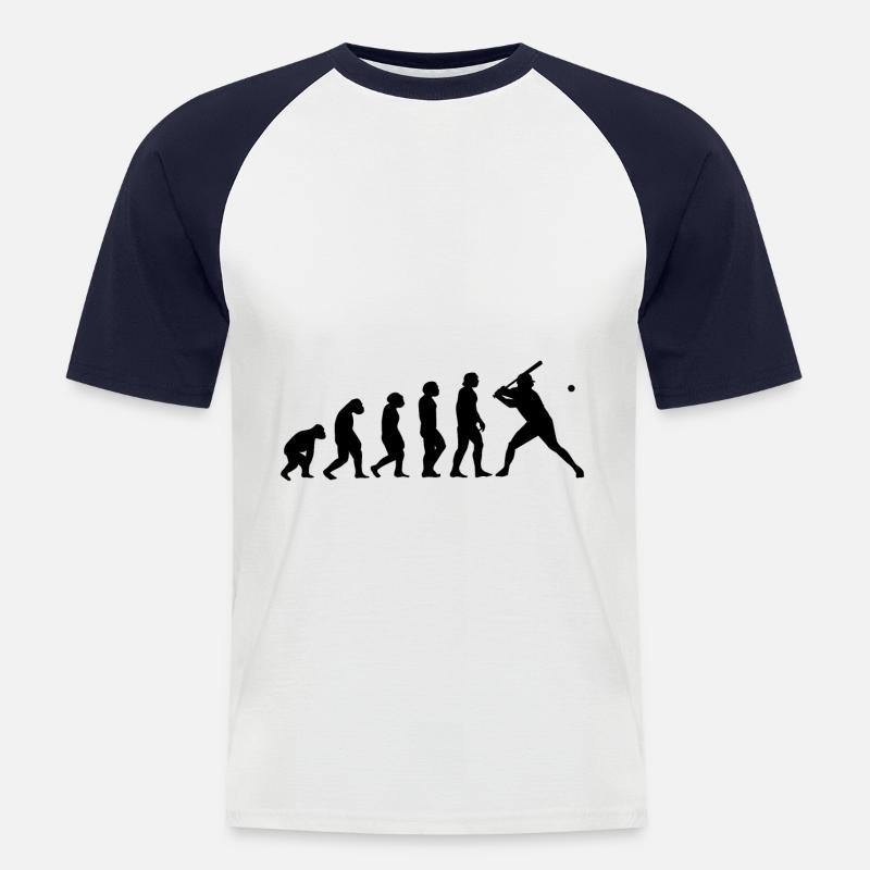 Baseball Witzig Lustig - Männer Baseball-T-Shirt - Weiß/Navy