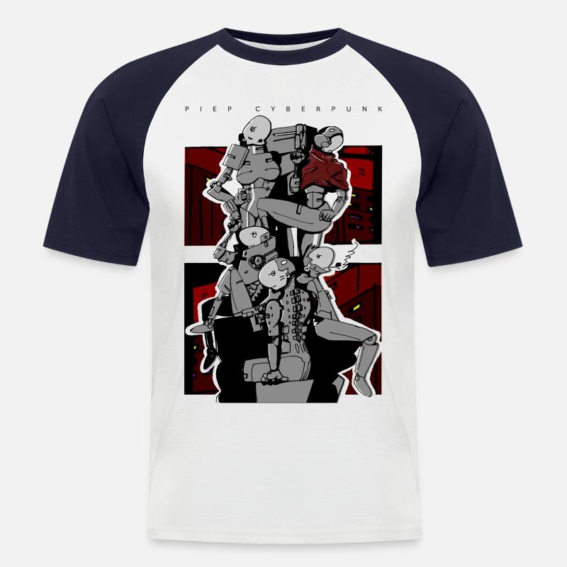 Säule oder Piep - Männer Baseball-T-Shirt - Weiß/Navy