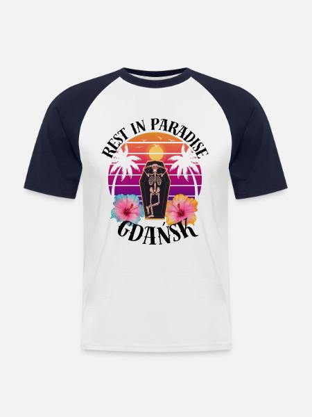 Gdansk RIP Sarcasm - Men's Baseball T-Shirt - white/navy