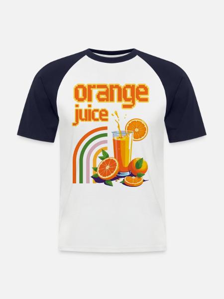 Orange Juice - Men's Baseball T-Shirt - white/navy