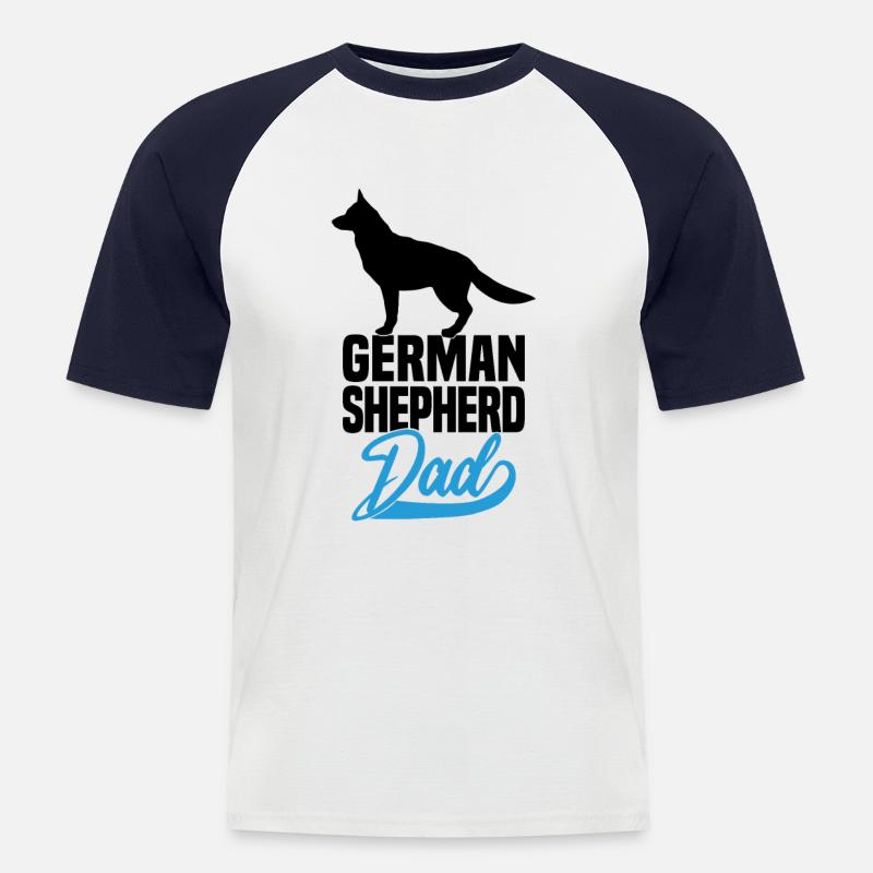 German Shepherd Dad - Männer Baseball-T-Shirt - Weiß/Navy