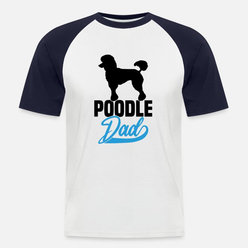 Poodle Dad - Männer Baseball-T-Shirt - Weiß/Navy