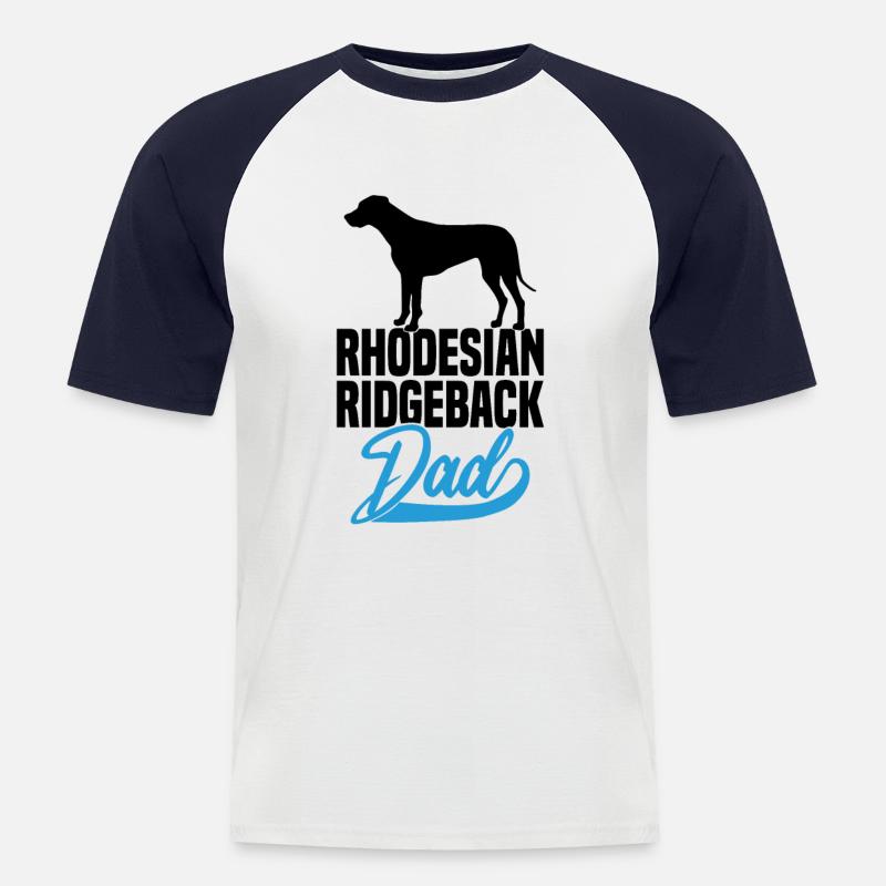 Rhodesian Ridgeback Dad - Männer Baseball-T-Shirt - Weiß/Navy