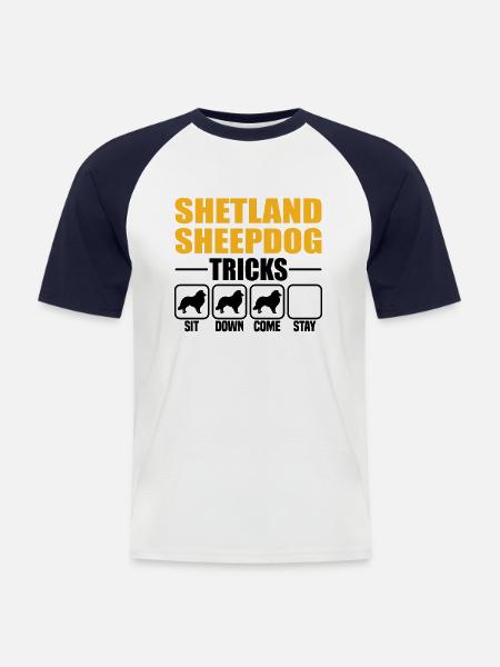 Shetland Sheepdog Tricks - Men's Baseball T-Shirt - white/navy