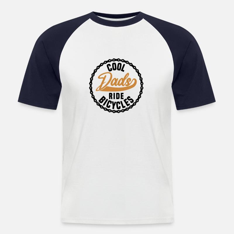 Cool dads ride bicycles - Men's Baseball T-Shirt - white/navy
