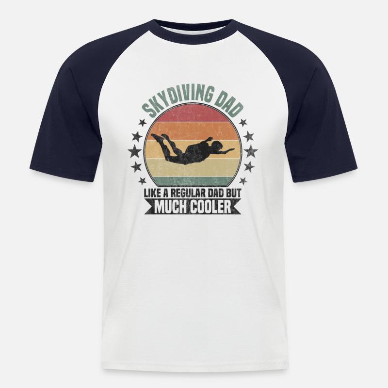 Skydiving dad Sky Diving - Männer Baseball-T-Shirt - Weiß/Navy