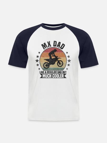 MX Dad Motocross - Men's Baseball T-Shirt - white/navy