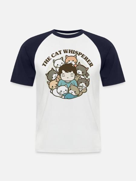 The Cat Whisperer - Men's Baseball T-Shirt - white/navy