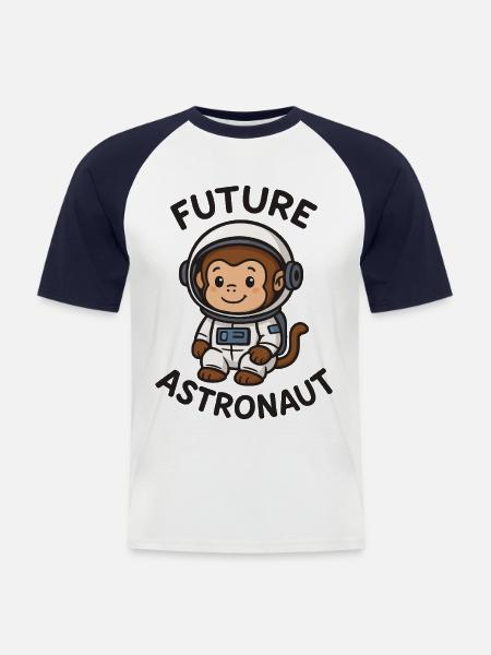 Future Astronaut – Cute Space Monkey - Men's Baseball T-Shirt - white/navy
