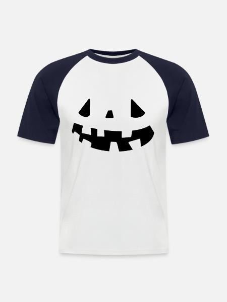 Pumpkin Design for Halloween - Men's Baseball T-Shirt - white/navy