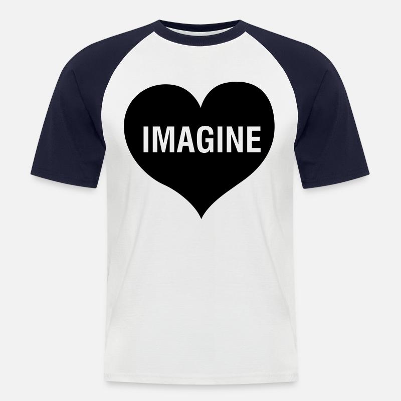 IMAGINE - Männer Baseball-T-Shirt - Weiß/Navy