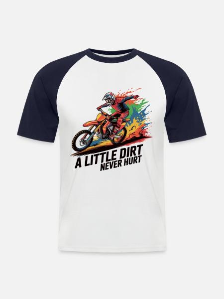 Motocross: Dirty passion - Men's Baseball T-Shirt - white/navy