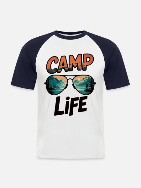 Camp Life Sunglasses - Men's Baseball T-Shirt - white/navy