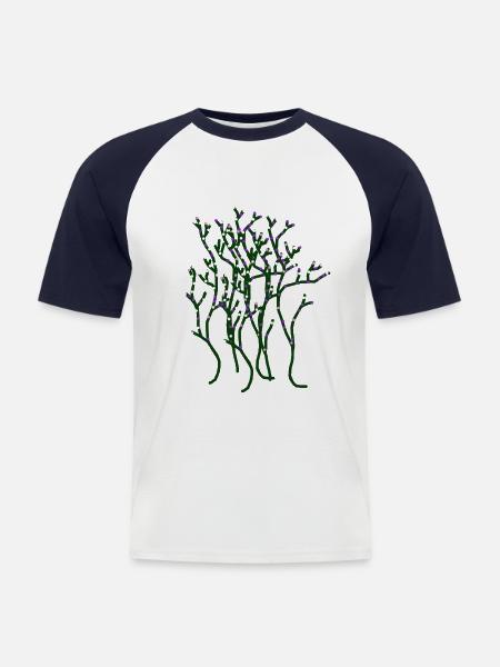 nature, nature lover, flora, garden, plants, blossom - Men's Baseball T-Shirt - white/navy