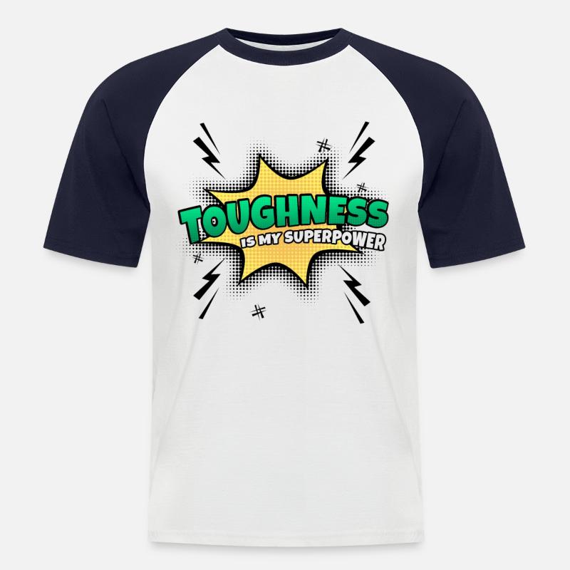 Assertiveness is my superpower - Men's Baseball T-Shirt - white/navy