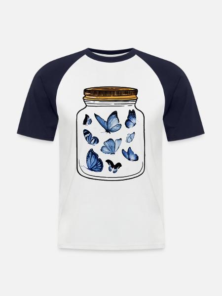 Butterflies Insects Zoology Insect - Men's Baseball T-Shirt - white/navy