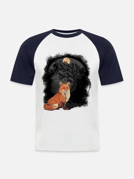 Mystic Fox Foxes - Men's Baseball T-Shirt - white/navy